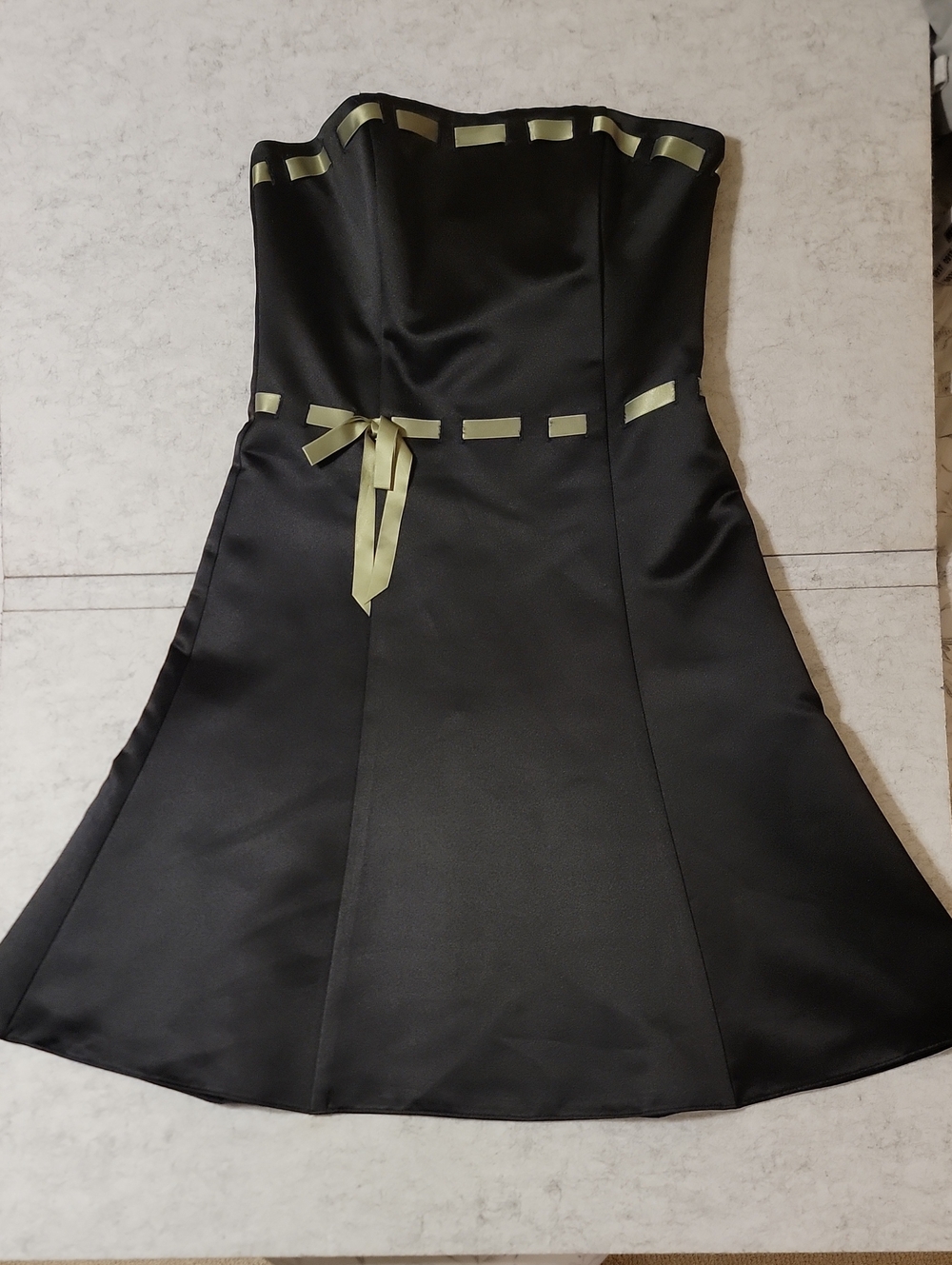 Vintage 90s Gunne Sax Jessica McClintock Black Satin Ribbon Prom Dress 9/10